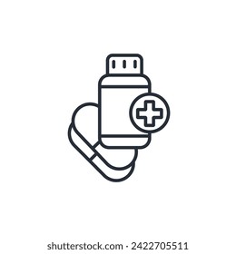 vitamin icon. vector.Editable stroke.linear style sign for use web design,logo.Symbol illustration.