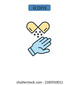 Vitamin-Icons-Symbol, Vektorelemente für Infografik-Web
