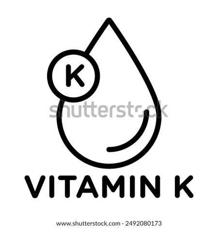 Vitamin K icon linear logo mark in black and white