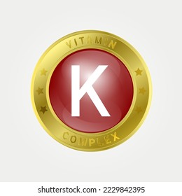  Estructura del icono de la vitamina K de color marrón. borde de oro. Complejo de píldoras, fórmula química sérica de colágeno. Tratamiento de belleza nutrición diseño de cuidado de la piel, saludable. Médico, científico. EPS10 vectores 3D.