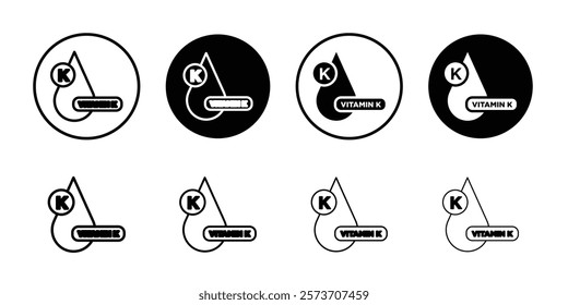Vitamin K icon Thin line art isolated