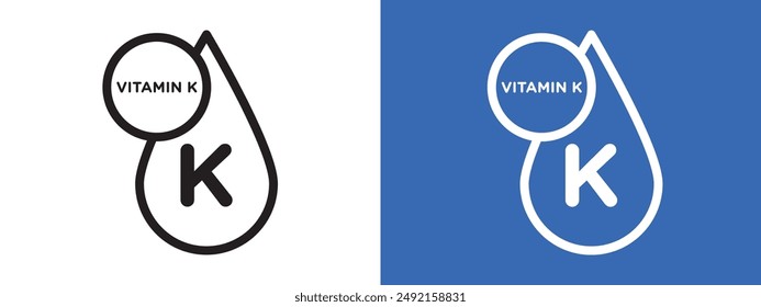 Vitamin K logo sign set vector outline