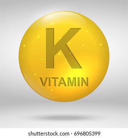 Vitamin K. Phylloquinone vitamin drop pill capsule icon