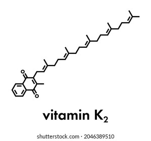 Vitamin K2 Menaquinone Molecule Skeletal Formula Stock Vector (Royalty ...