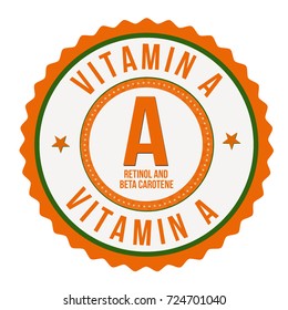 Vitamin A label or sticker on white background, vector illustration