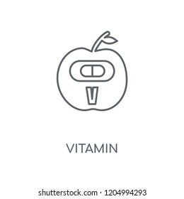 Vitamin linear icon. Vitamin concept stroke symbol design. Thin graphic elements vector illustration, outline pattern on a white background, eps 10.