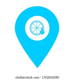 Vitamin location map pin icon. Element of map point for mobile concept and web apps. Icon for website design and development, app development. Premium hospital, clinic, pharmacy icon sign