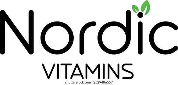 A vitamin logo with green leaf