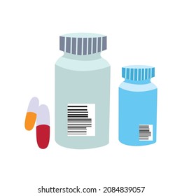 Vitamin or medicine  in flat style vector drawing illustration
