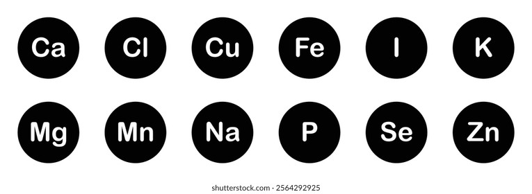 Vitamin and mineral complex. Multivitamin complex_ calcium, chlorine, copper, iron, iodine, potassium, magnesium, manganese, sodium, phosphorus, selenium and zinc. Medical concept. minerals and trace 
