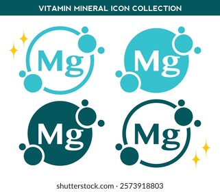 Vitamin, mineral icon. Set of flat yellow vitamin Mg vector. Golden vitamin mineral Mg capsule. Nutrition, food supplement design. Multivitamin complex Vitamins capsules. Dietary supplement pharmacy