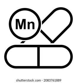 Vitamin Mn icon in trendy outline style design. Vector illustration isolated on white background.