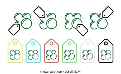 Vitamina, ícono de vector verde molécula en la ilustración de conjunto de etiquetas para ui y ux, sitio web o aplicación móvil