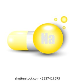 Vitamin Na capsule. Science medic concept. Vector illustration. EPS 10.