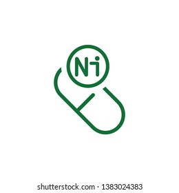 Vitamin Ni green icon. Element of vitamin icon. Thin line icon for website design and development, app development. Premium icon