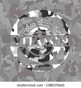 Vitamin on grey camo pattern
