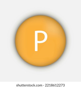 Vitamin P symbol. Vector illustration.