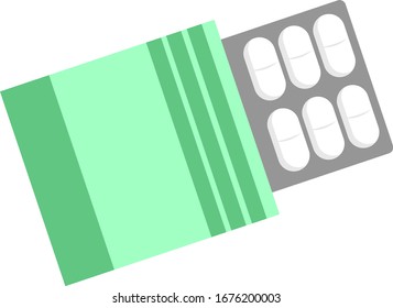 Vitamin packing, illustration, vector on white background.