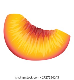 Vitamin piece peach icon. Cartoon of vitamin piece peach vector icon for web design isolated on white background