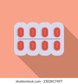 Vitamin pill icon flat vector. Sore remedy. Drop candy
