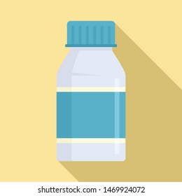 Vitamin pill jar icon. Flat illustration of vitamin pill jar vector icon for web design