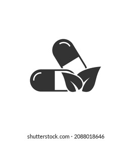 Vitamin pill note icon in flat style. Capsule vector illustration on white isolated background. Antibiotic sign business concept.