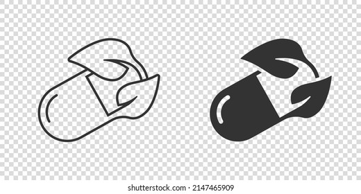Vitamin pill note icon in flat style. Capsule vector illustration on white isolated background. Antibiotic sign business concept.