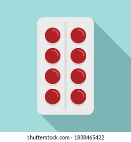 Vitamin pill pack icon. Flat illustration of vitamin pill pack vector icon for web design