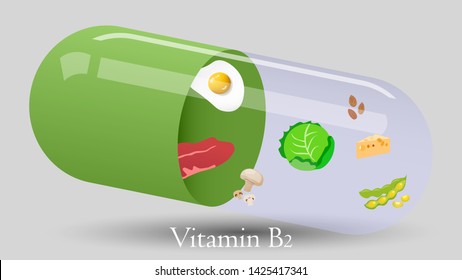 Vitamin pill vector design. Vitamin B2 vector illustration