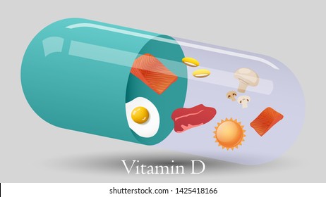 Vitamin Pill Vector Design. Vitamin D Vector Illustration