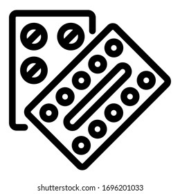 Vitamin pills icon. Outline vitamin pills vector icon for web design isolated on white background