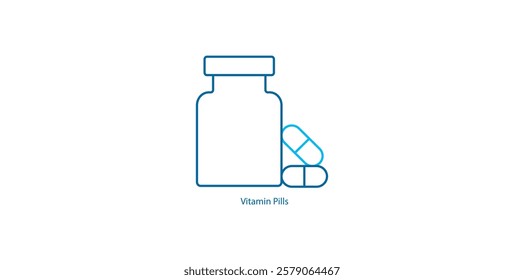 Vitamin Pills: Vector Icon for Cellular Health Nutrients