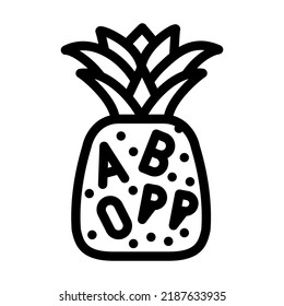 vitamin pineapple line icon vector. vitamin pineapple sign. isolated contour symbol black illustration