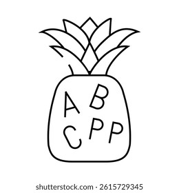 vitamin pineapple line icon vector. vitamin pineapple sign. isolated contour symbol black illustration