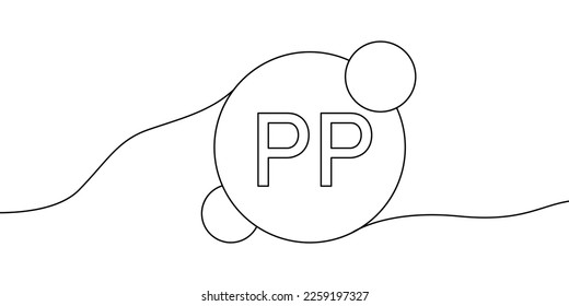Vitamin PP continuous line drawing icon.