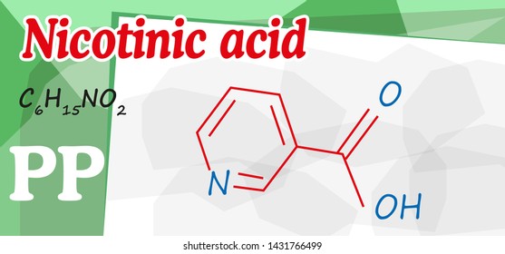 Vitamin PP. Nicotinic acid. Structure and formula.