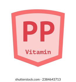 Vitamin PP vector isolated on white background