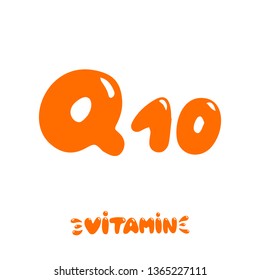 Vitamin Q10 letter hand drawn. Medical symbol, icon.