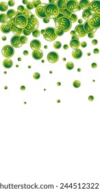 Vitamin Q10 round capsules scattered randomly.  Beauty treatment and nutrition skin care.   Essential vitamins vector illustration.  Healthy life concept.