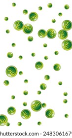 Vitamin Q10 round capsules scattered randomly.  Beauty treatment and nutrition skin care.   Essential vitamins vector illustration.  Wellness concept.