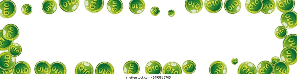 Vitamin Q10 round capsules scattered randomly.  Beauty treatment and nutrition skin care.   Wellness concept. Medical and scientific background. 