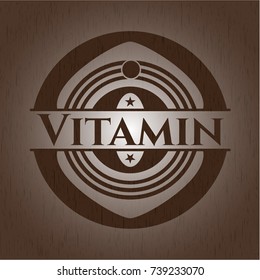Vitamin realistic wooden emblem