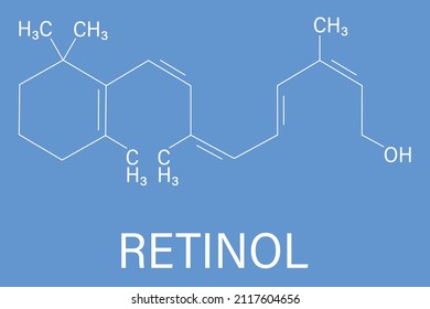 Vitamin A or retinol molecule. Skeletal formula.