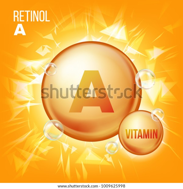 Vitamin Retinol Vector Organic Vitamin Gold Stock Image