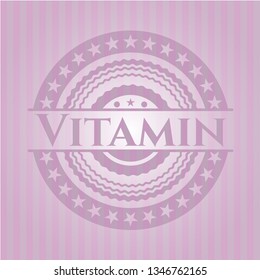 Vitamin retro style pink emblem