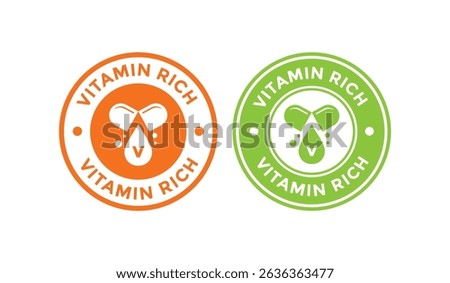 Vitamin rich badge logo design. Suitable for food, business, information and product label