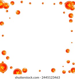 Vitamin A runde Kapseln zufällig verteilt.  Schönheitsbehandlung und Ernährung Hautpflege.   Wellness-Konzept. Vektorillustration essenzieller Vitamine. 