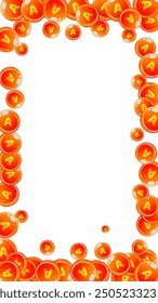 Vitamin A round capsules scattered randomly.  Beauty treatment and nutrition skin care.   Healthy life concept. Essential vitamins vector illustration. 
