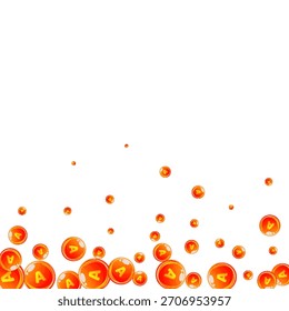Cápsulas redondas de vitamina A dispersas al azar.  Tratamiento de belleza y nutrición cuidado de la piel.   Concepto de vida saludable. Antecedentes médicos y científicos. 