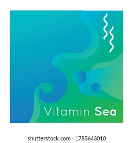 vitamin sea colorful banner with lettering vector illustration design